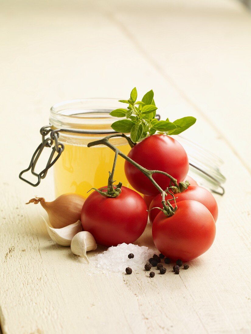 Zutaten für eine Tomatensuppe