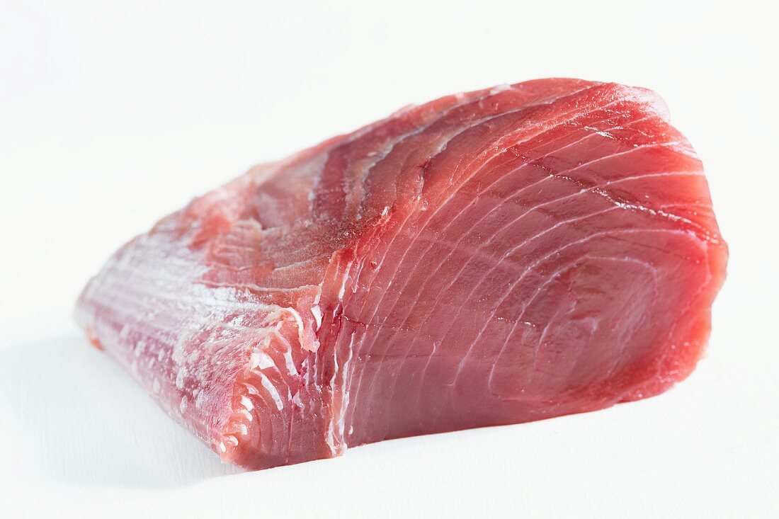 A skinned, fresh tuna fillet