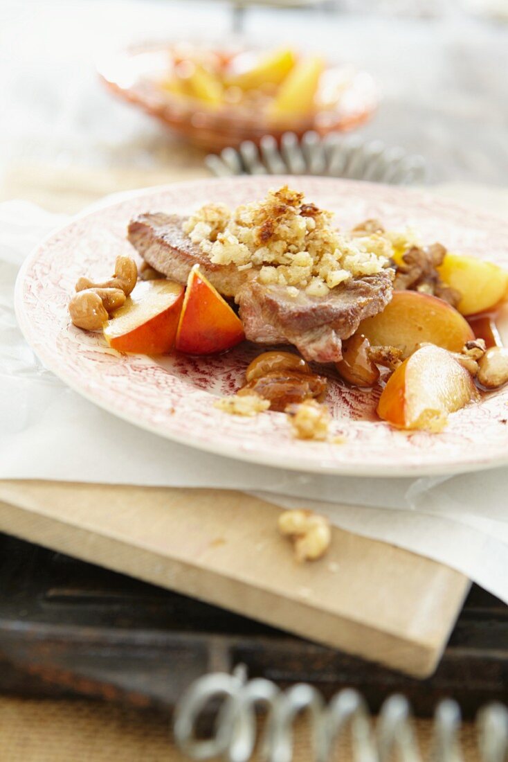 Schweinesteak mit Äpfeln