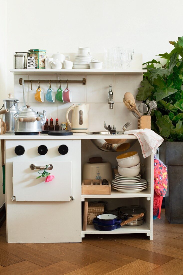 Large wooden children's play kitchen