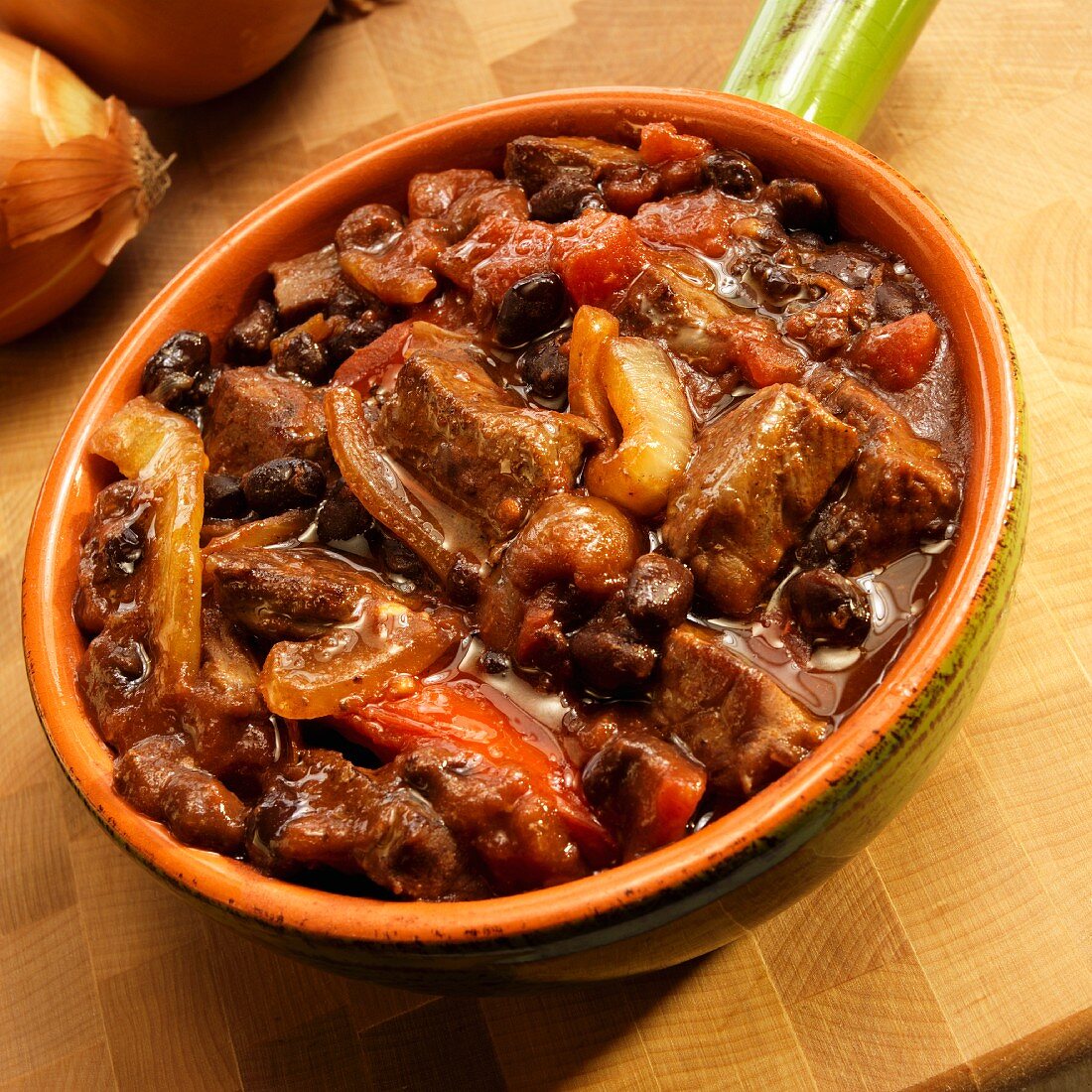 Brazilian Beef Stew with Onions, Black Beans and Tomatoes