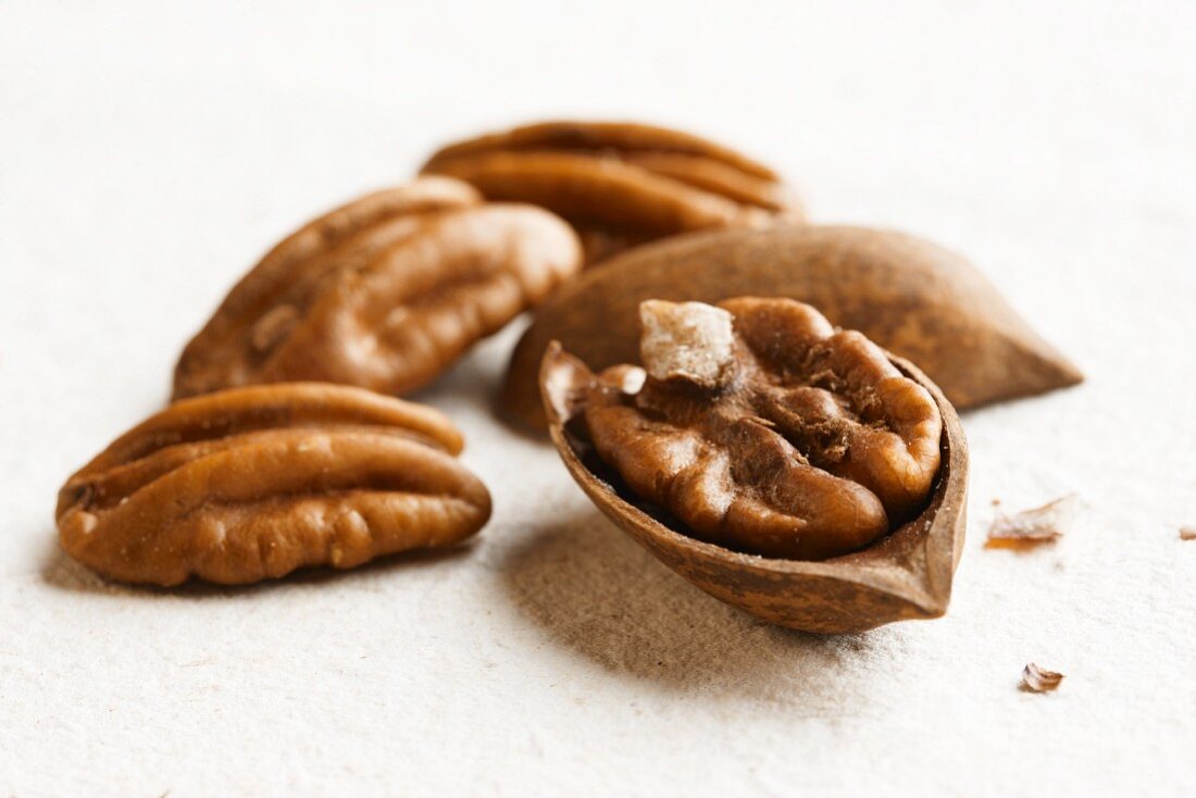 Pecans In and Out of a Shell