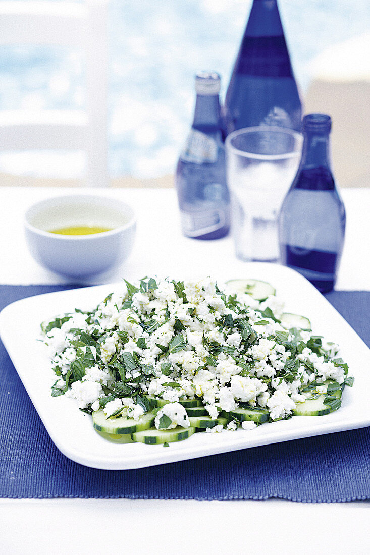 Cucumber with feta and mint (Greece)