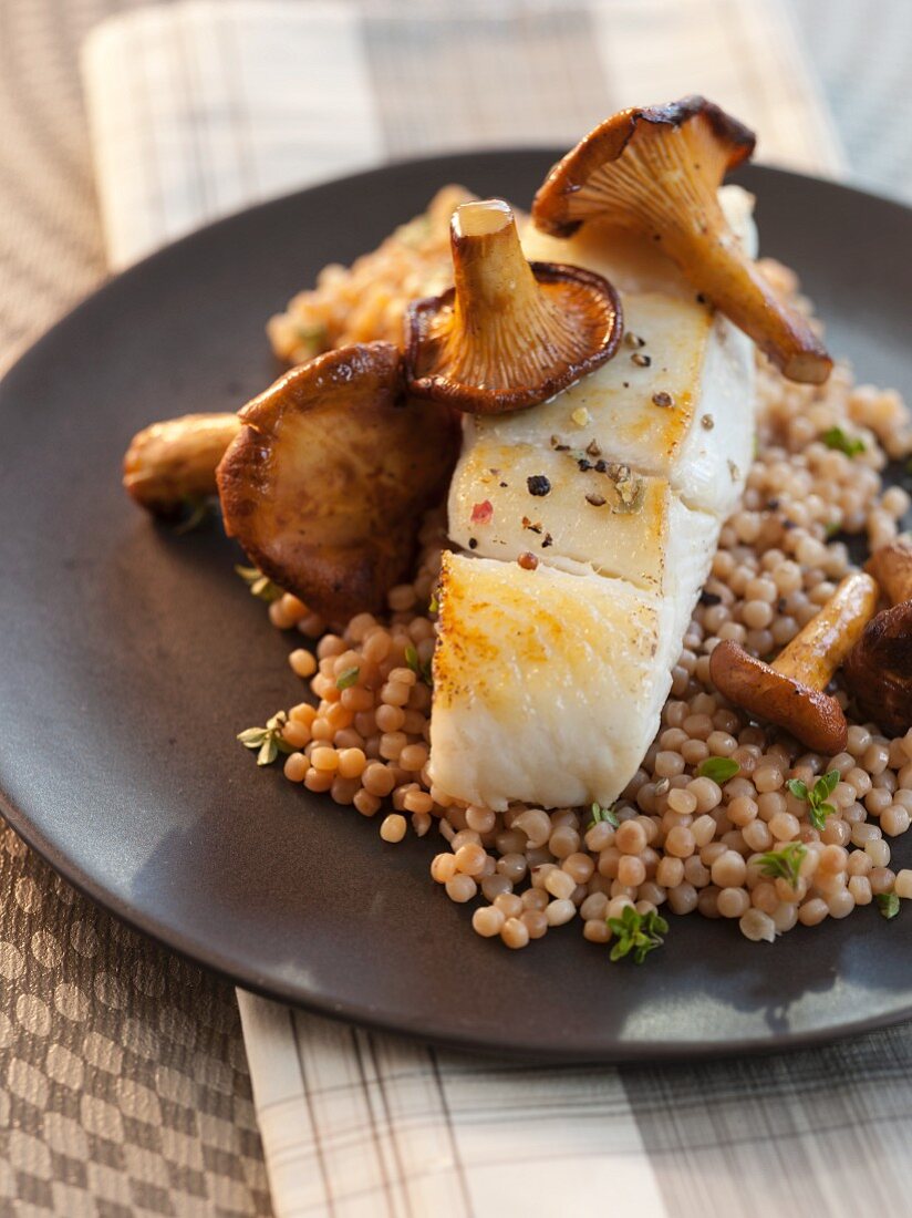 Halibut with Chanterelles