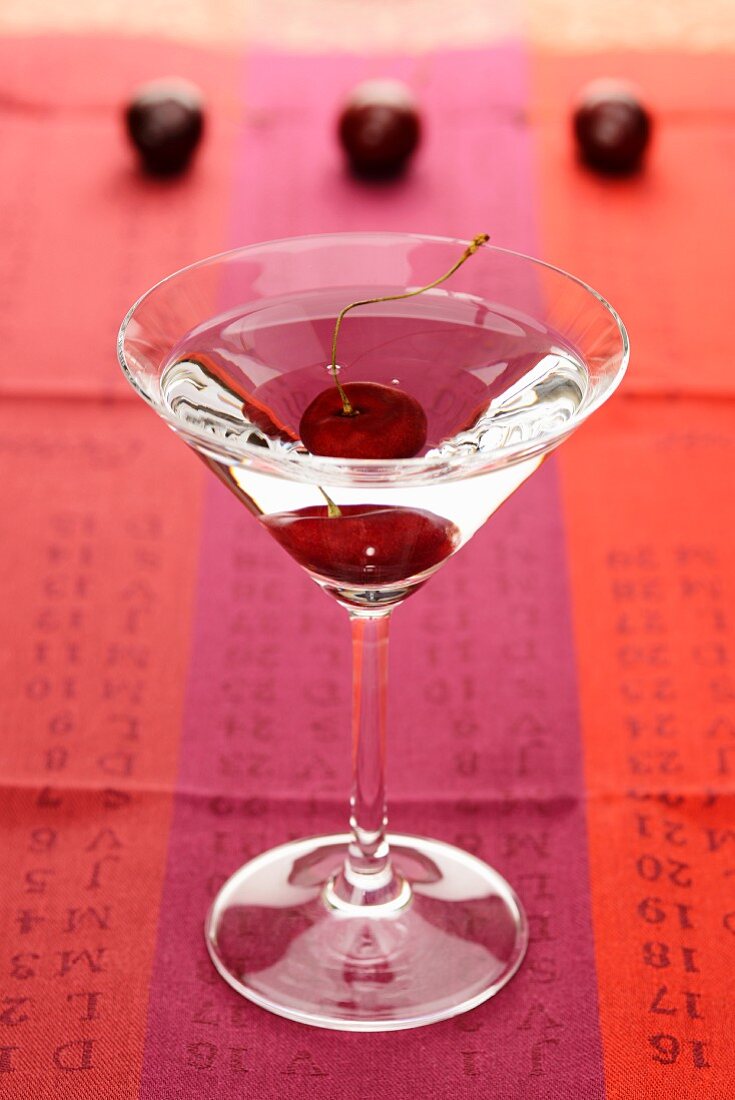 A martini with cherries