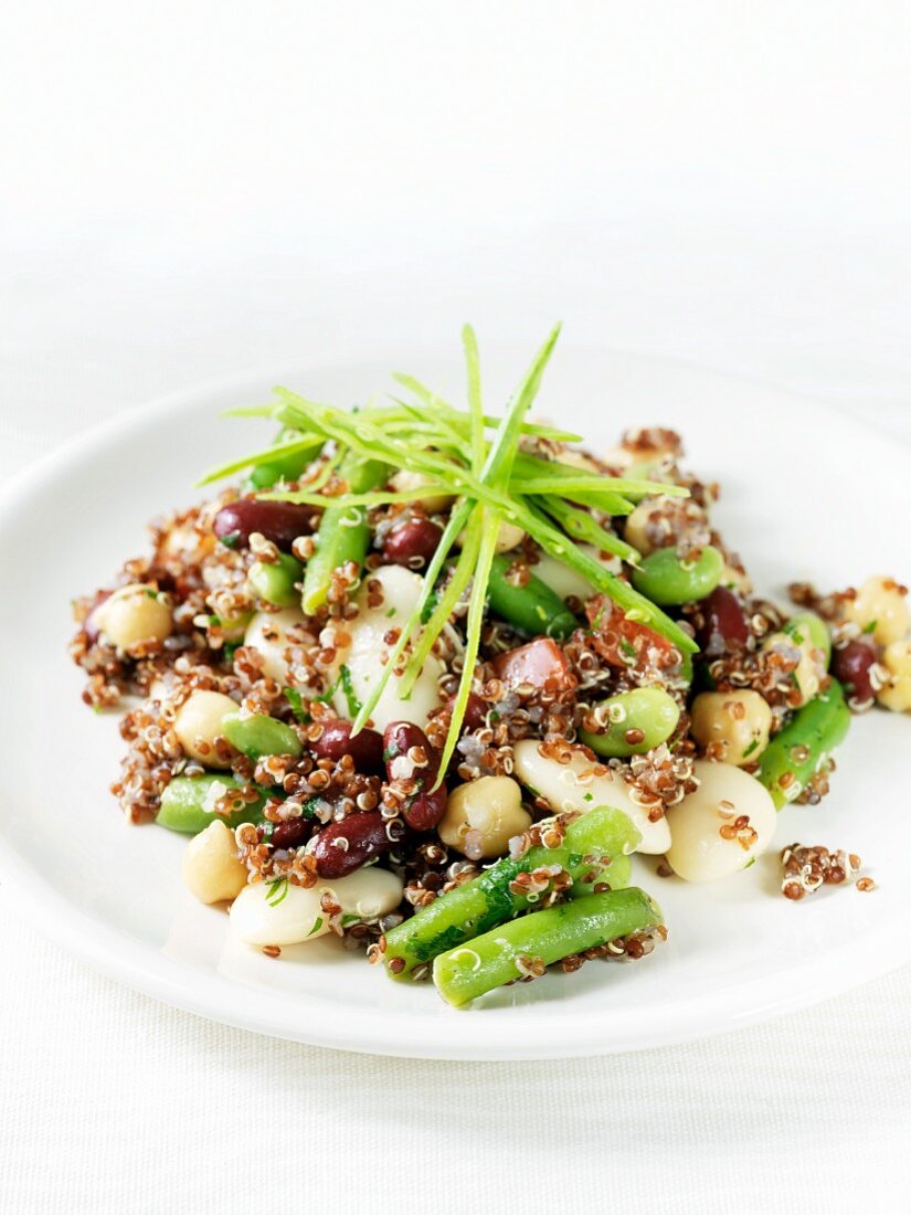 Serving of Bean and Red Quinoa Salad