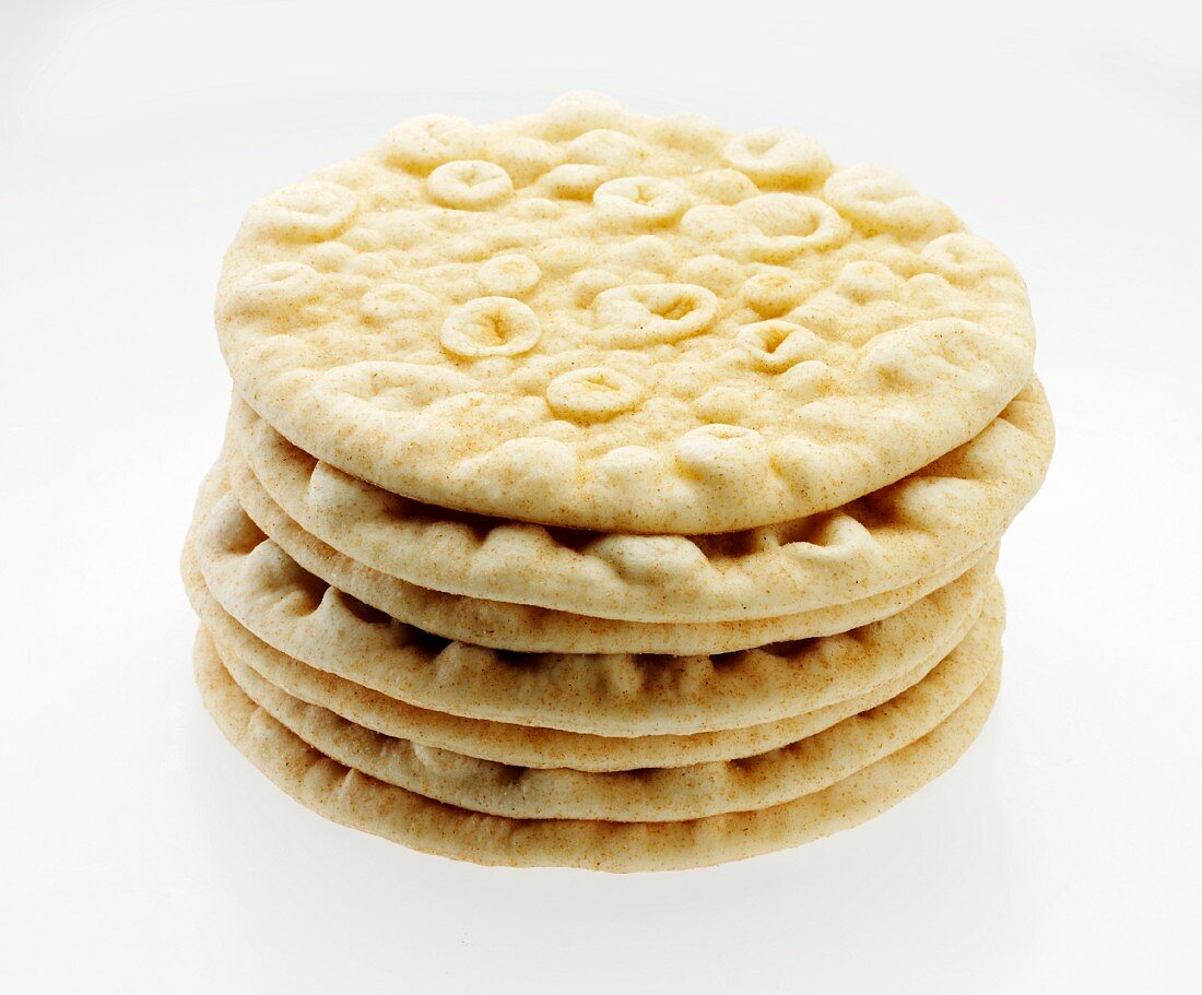 Stack of Pita Breads on a White Background