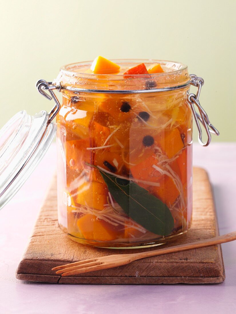 Sweet and sour preserved pumpkin