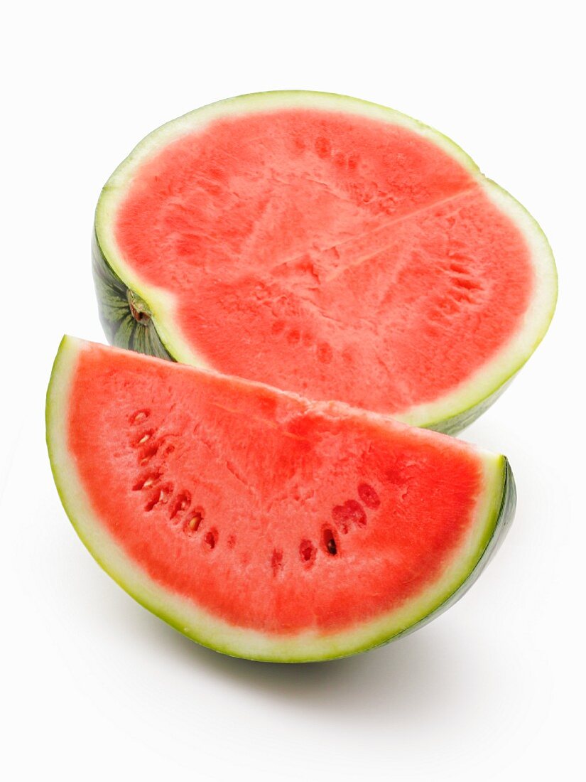 Wassermelone, halbiert und Spalte