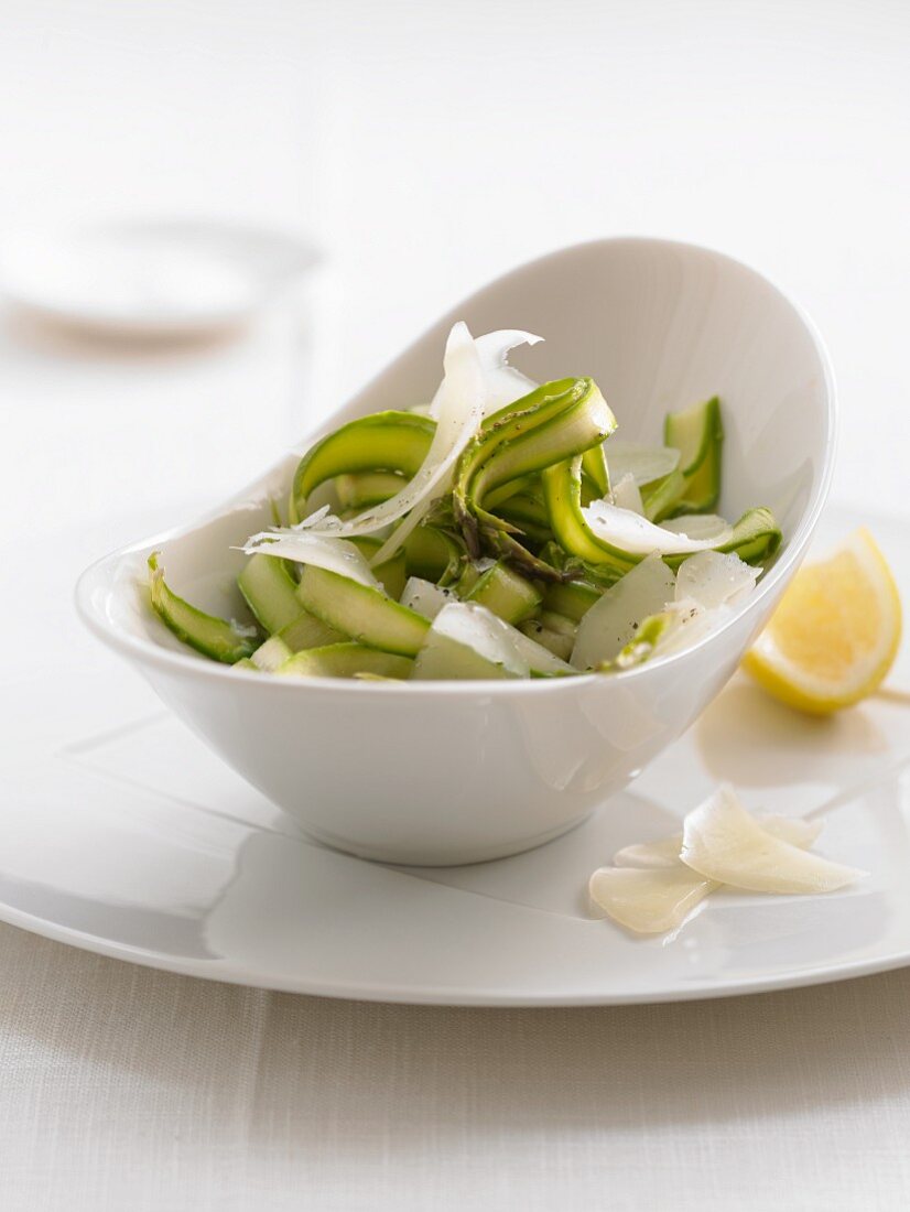 Marinated green asparagus with Parmesan cheese