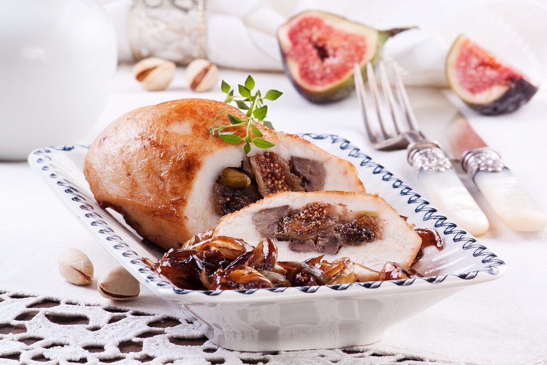 Chicken breast with a fig stuffing