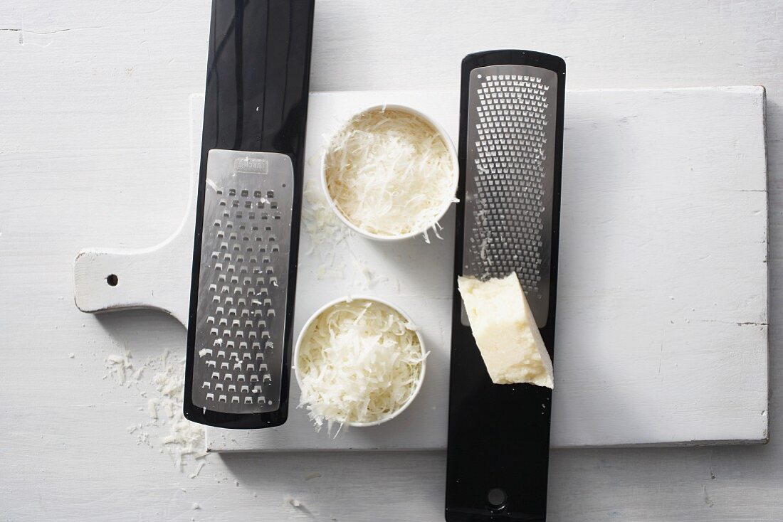 Parmesan, partially grated with a cheese grater