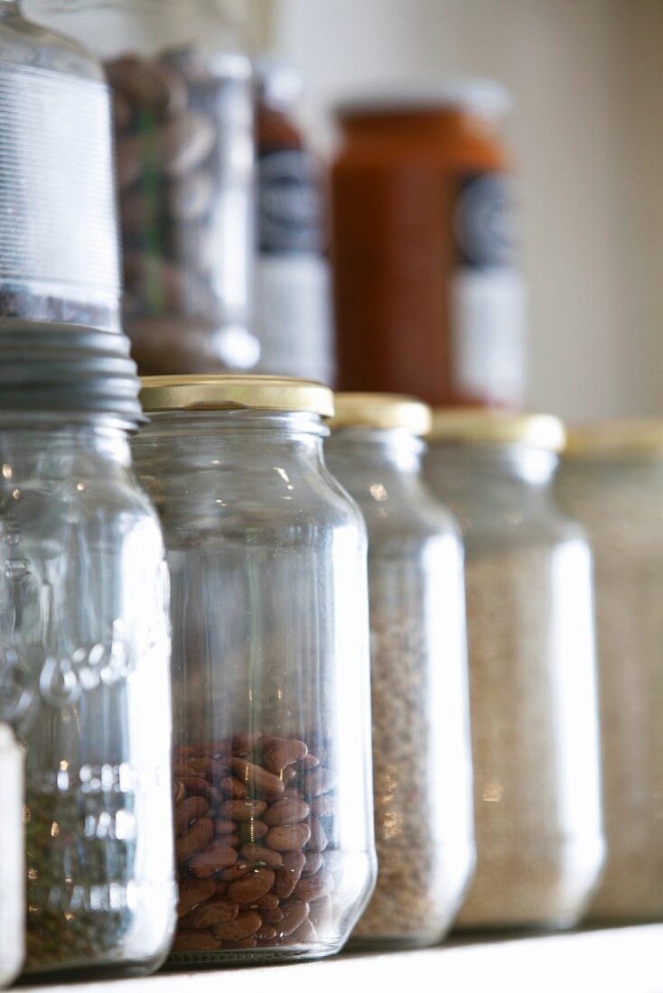 Storage jars on a shelf