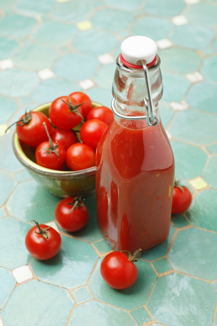Tomato juice and cherry juice