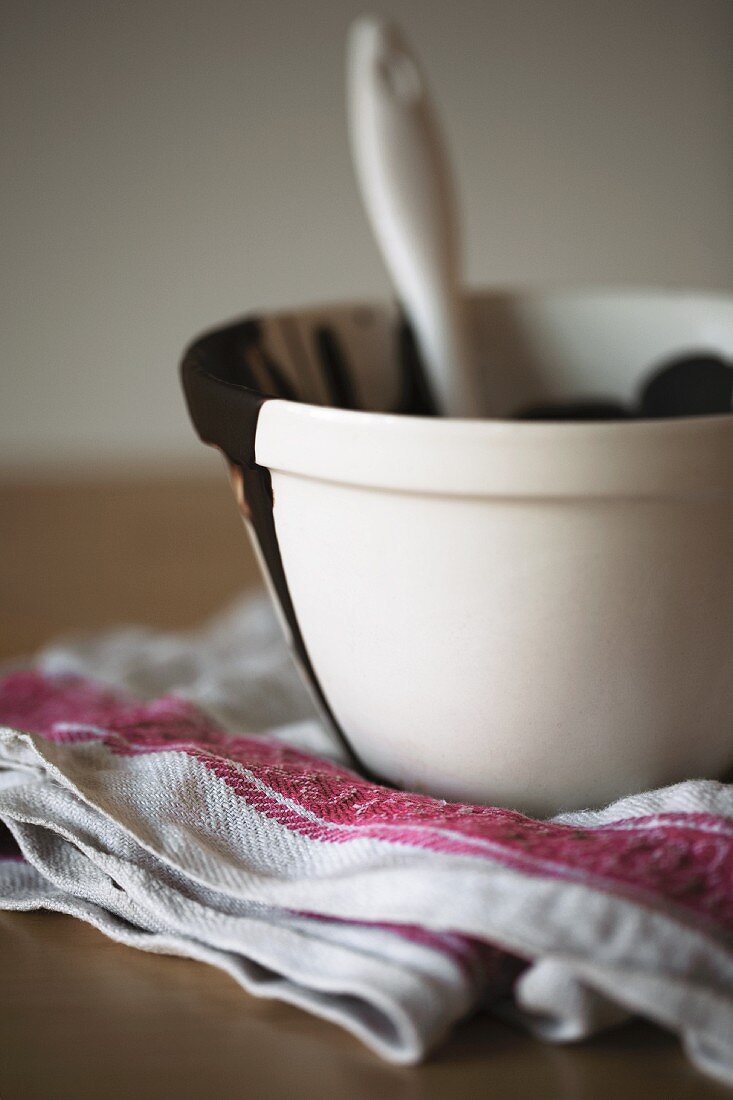 Liquid chocolate in a mixing bowl