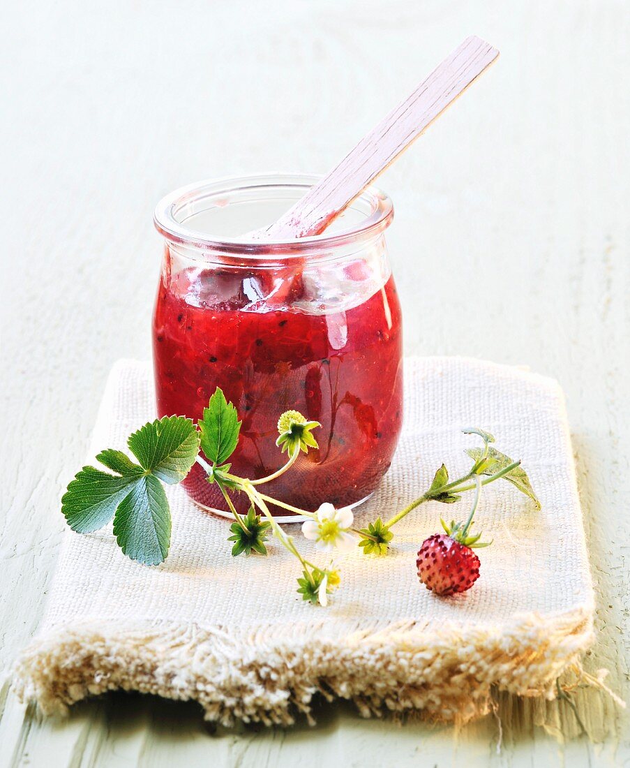 Fresh wild strawberry jam