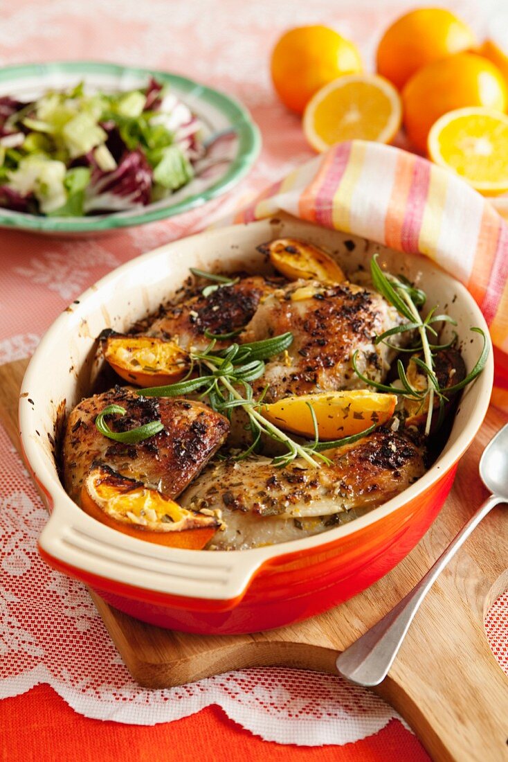 Chicken with orange and rosemary
