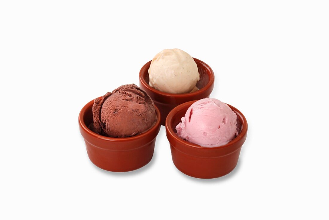 Various scoops of ice cream