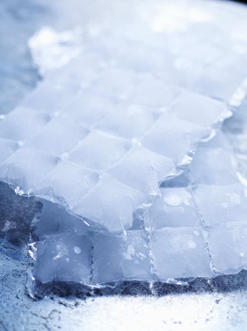 Ice cubes in an ice cube bag