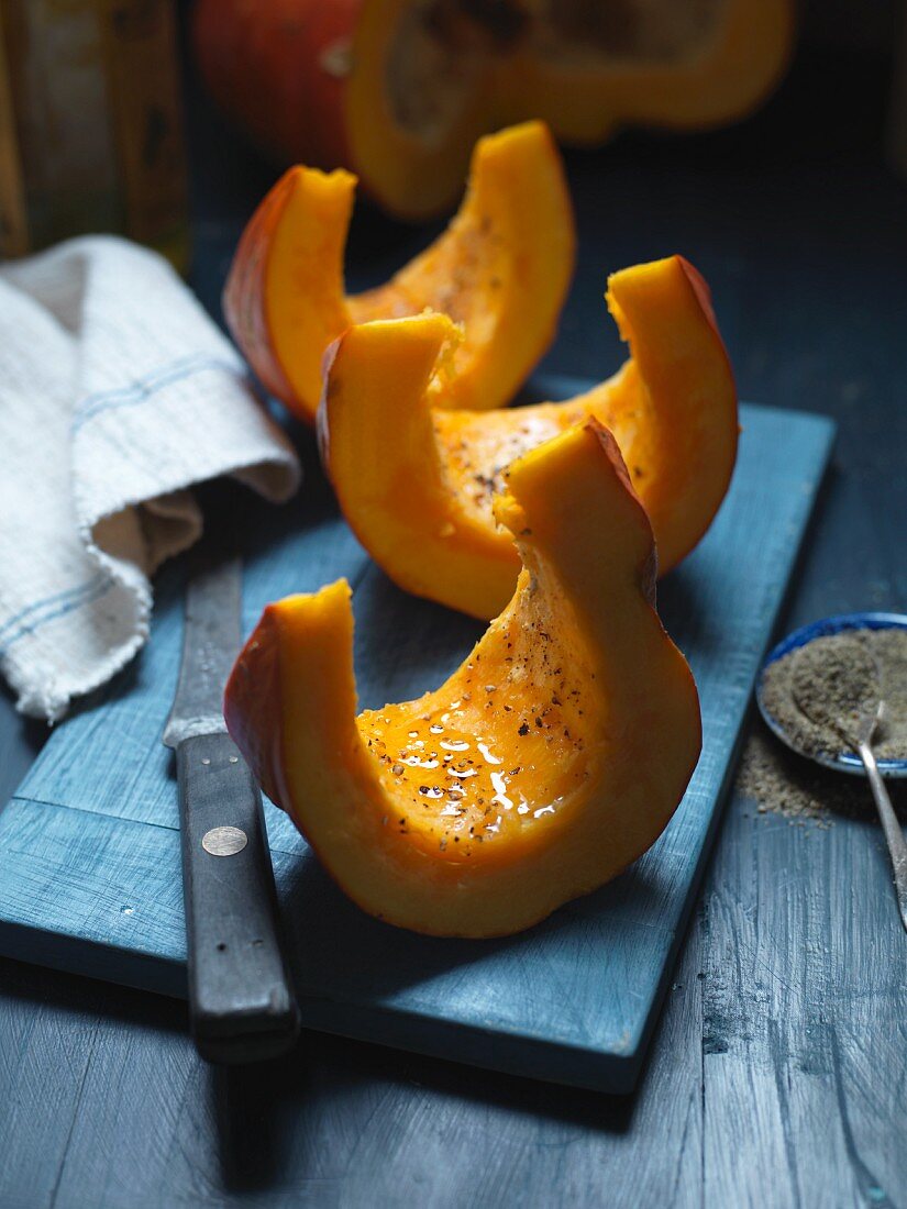 Roasted pumpkin wedges