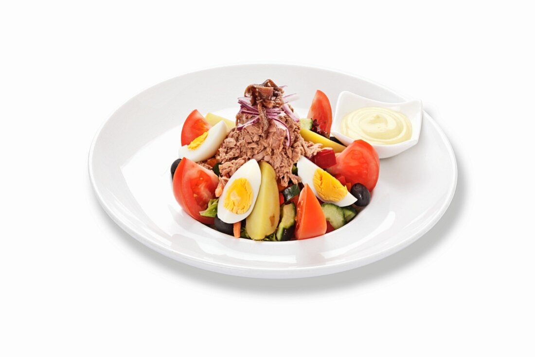 Nizza salad with egg and tuna