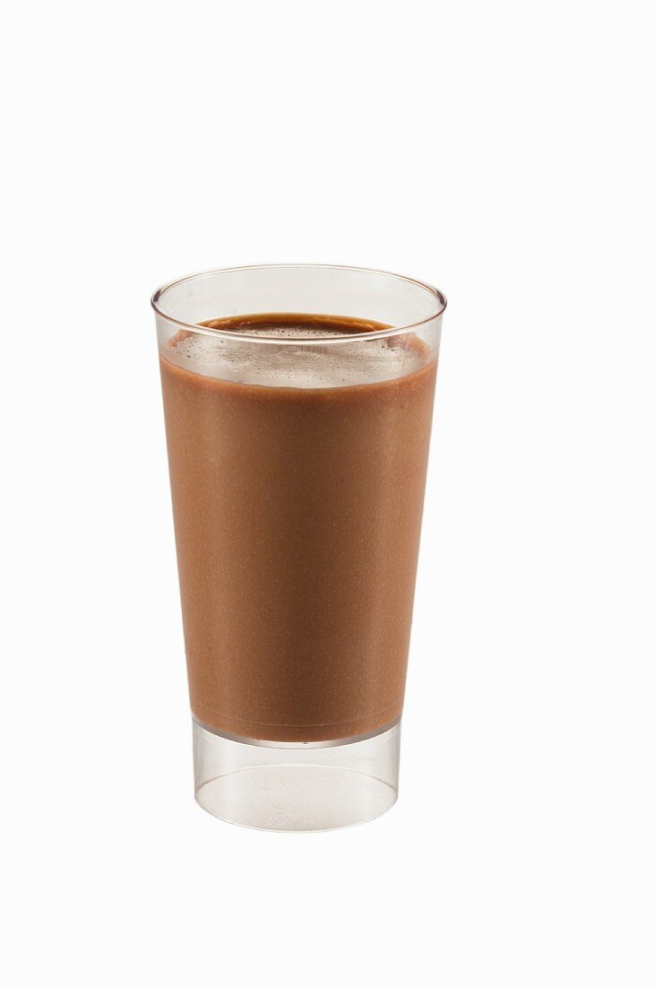 Chocolate Pudding in a Glass; White Background