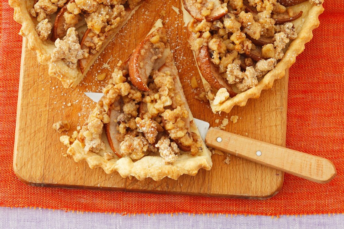 Apple crumble tart (detail)