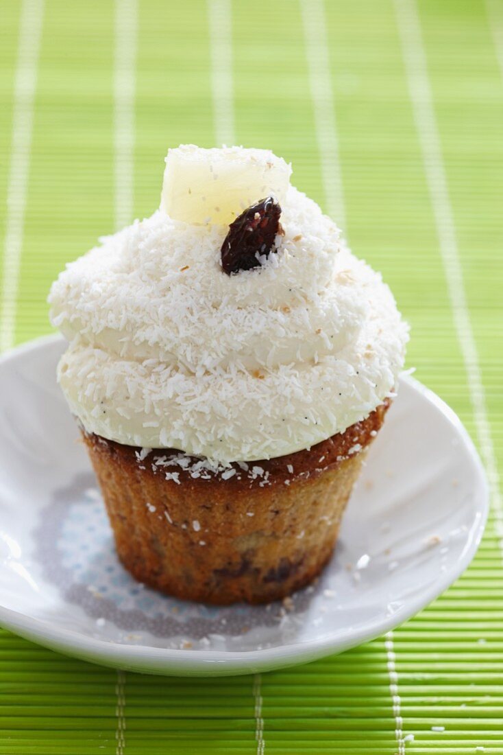 A coconut cupcake