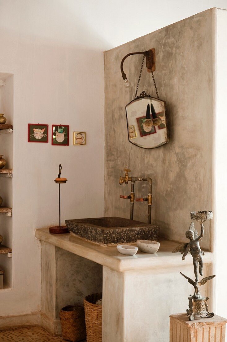 Modern bathroom interior in the Indian state of Goa