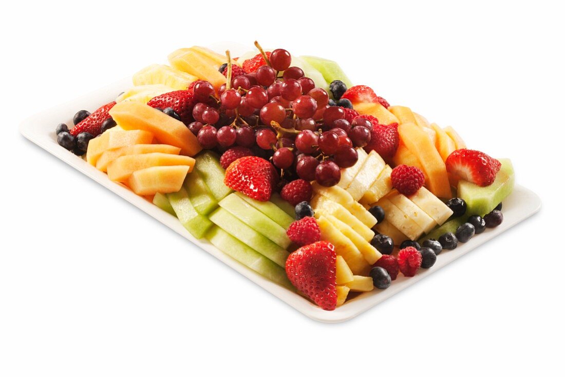 Fruit Platter on a White Background