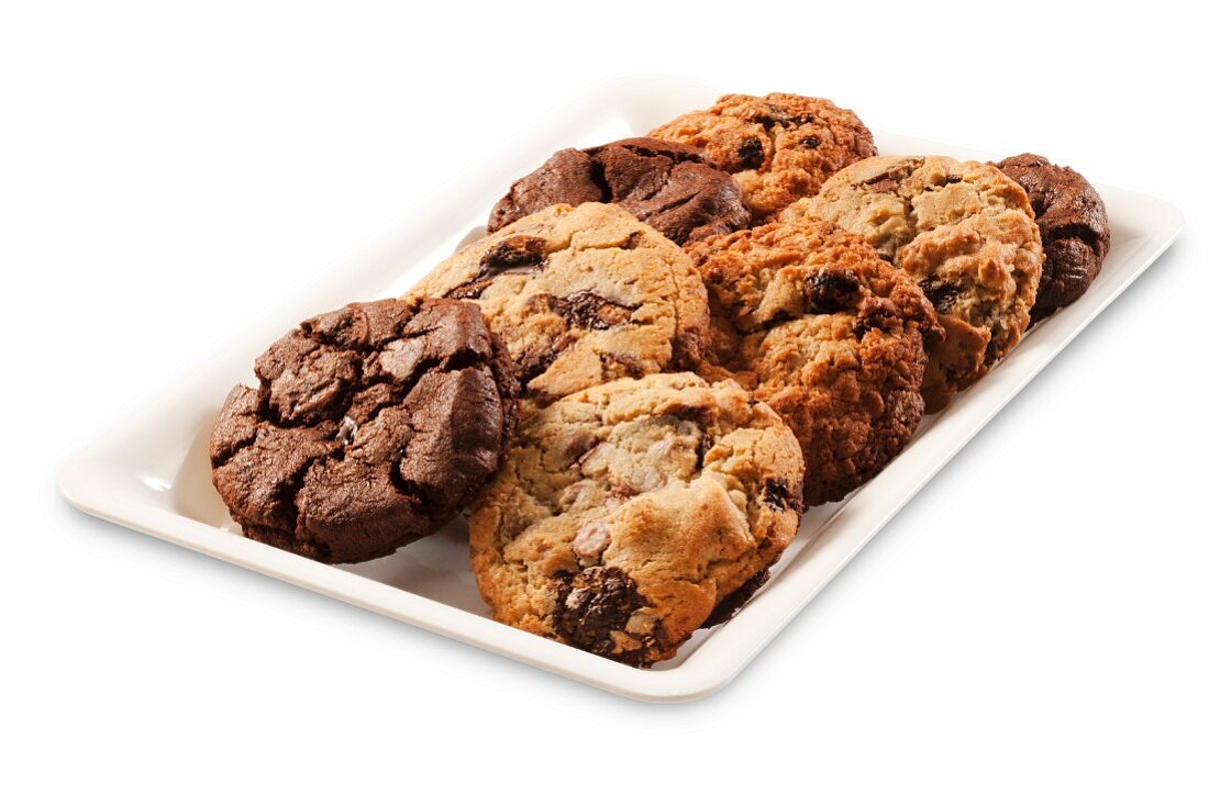 Verschiedene Cookies auf Servierplatte