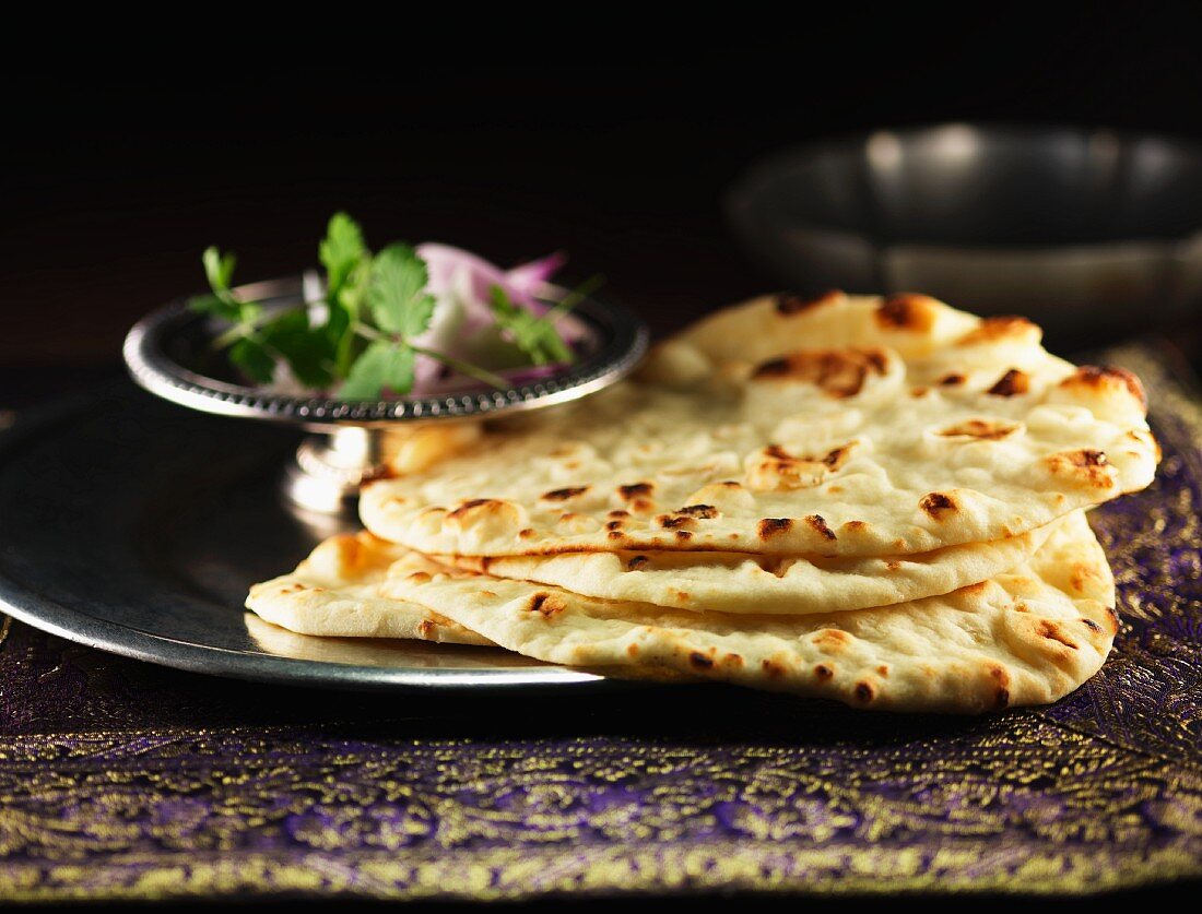 Naan-Brot mit Zwiebeln