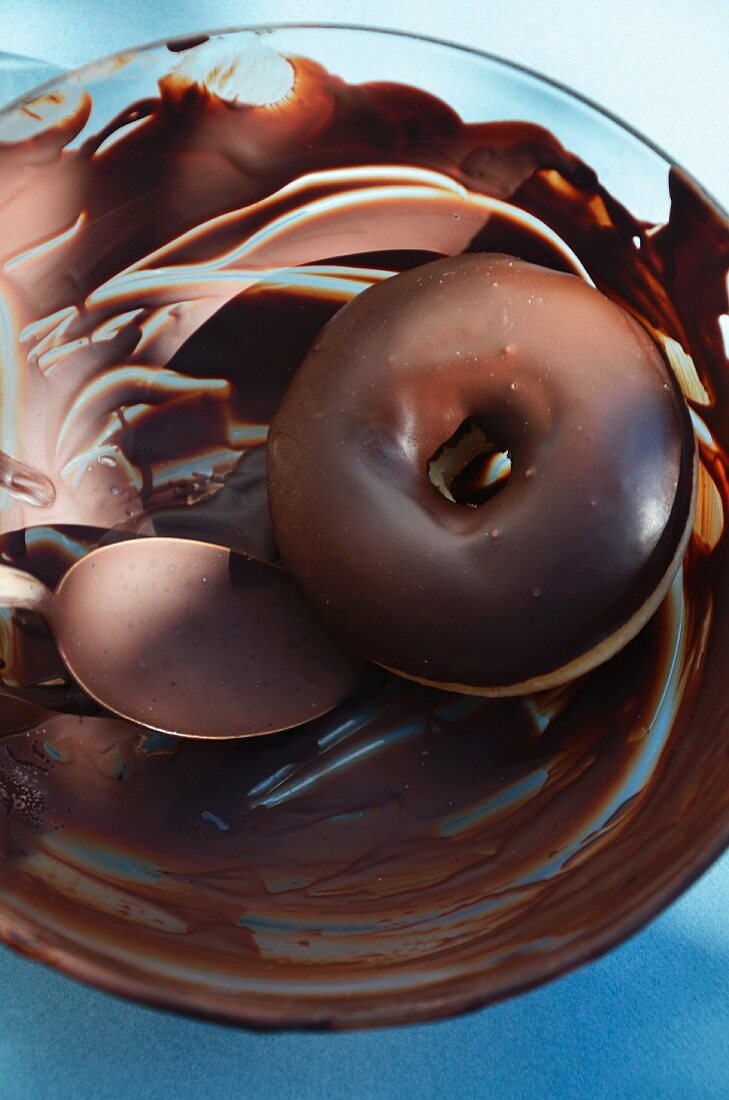 A chocolate doughnut