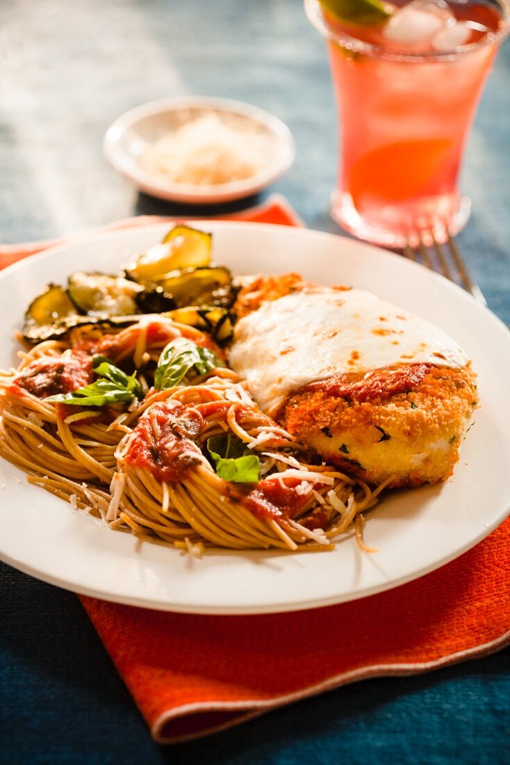 Chicken Parmesan with Whole Wheat Pasta