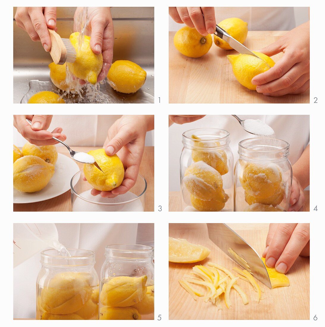 Salted lemons being prepared