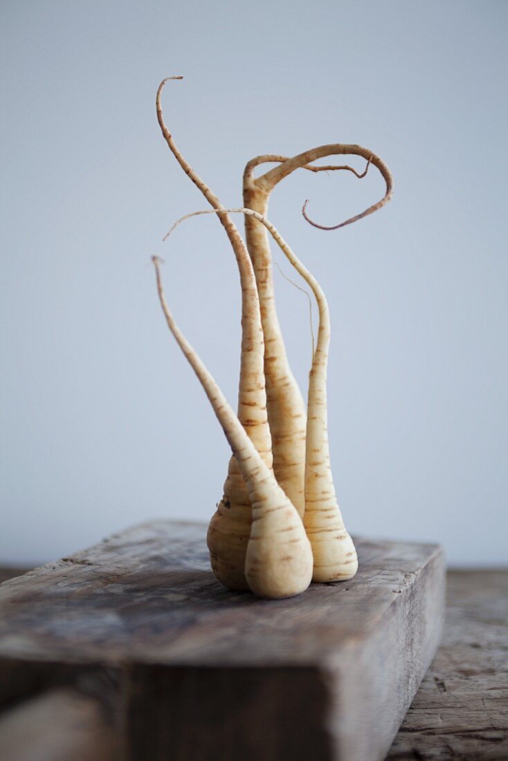 Whole Parsnips on a Dish