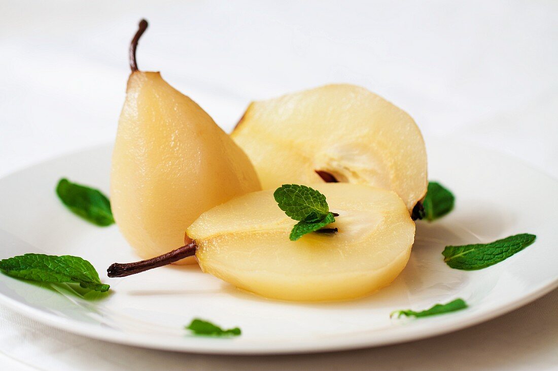 Poached ginger pears