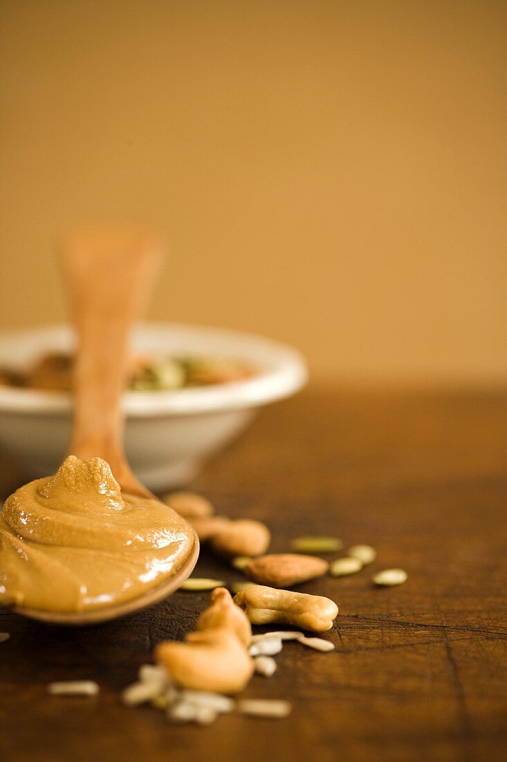 Spoonful of Cashew Butter; Cashews and Seeds