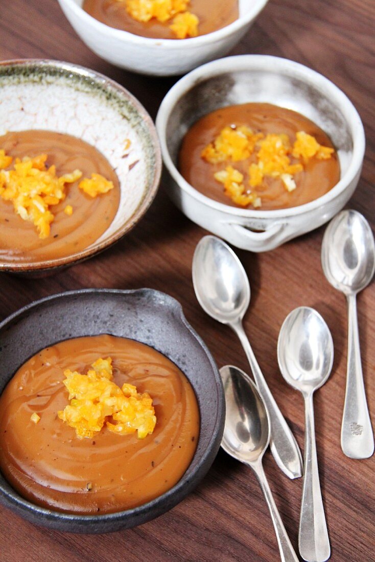 Chocolate cream with kumquats