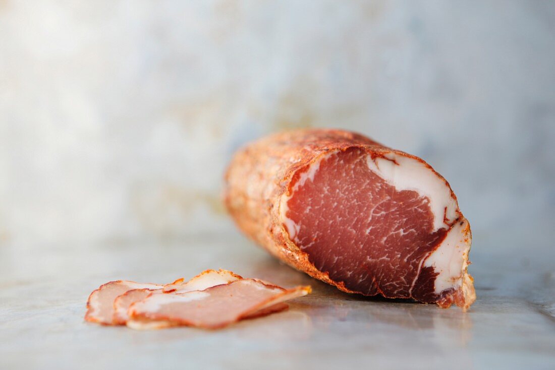 Partially Sliced Italian Meat