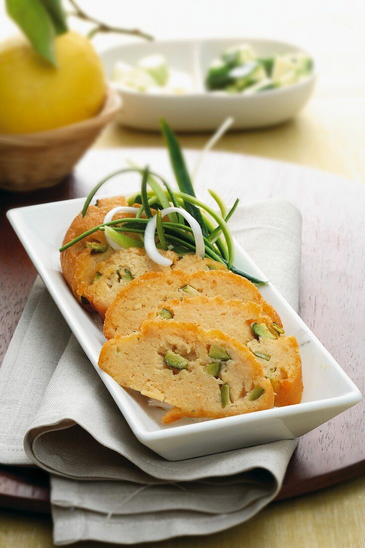 Salmon meatloaf with cucumber
