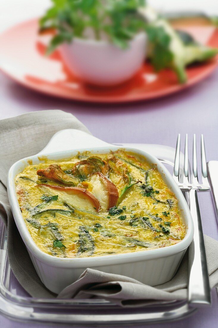 Courgette and egg bake