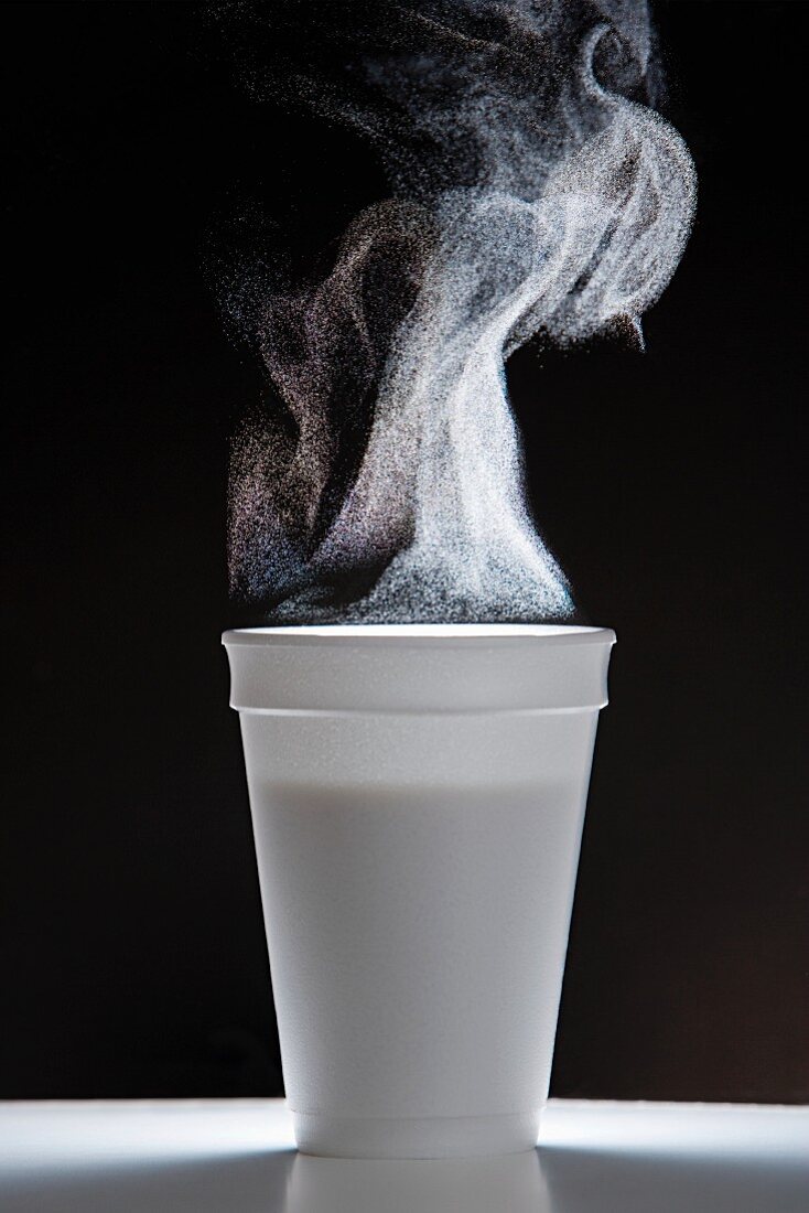 Hot drink with steam