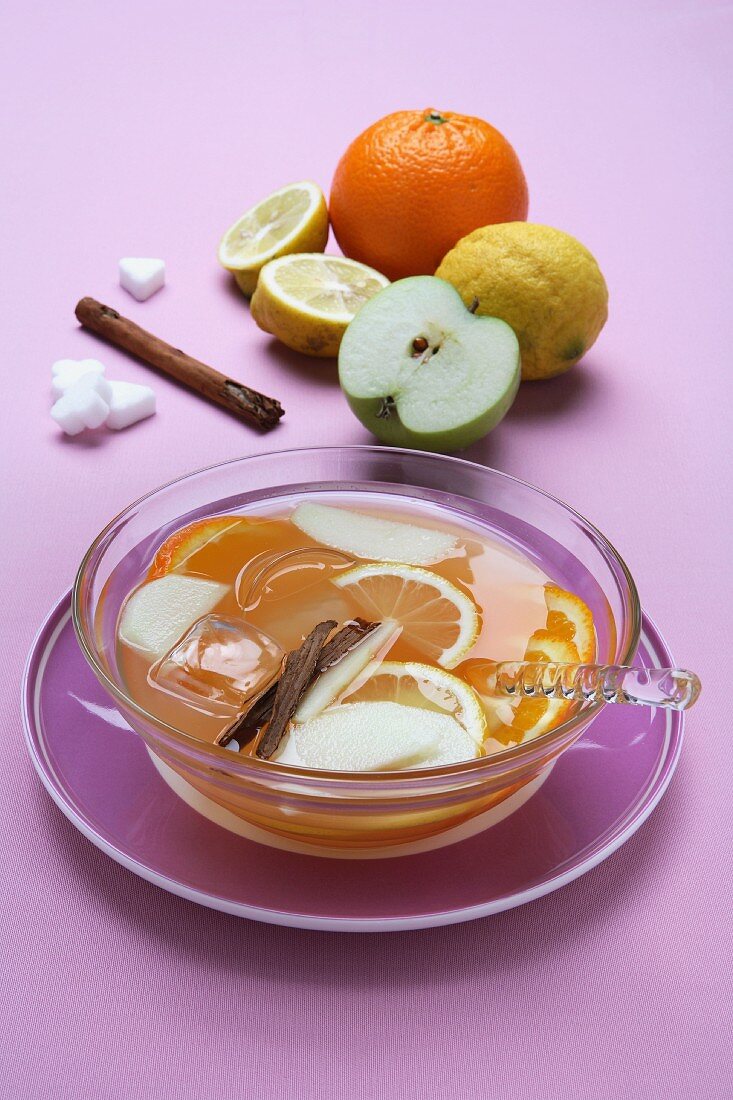 Citrus fruit and apple punch