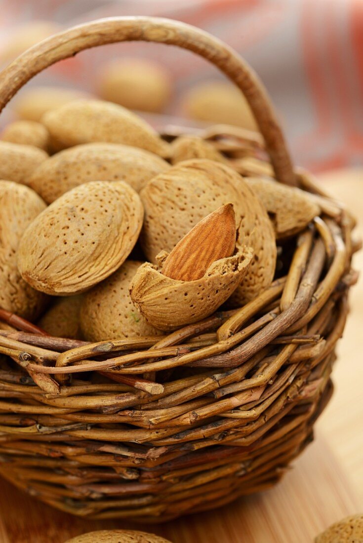 A basket of almonds
