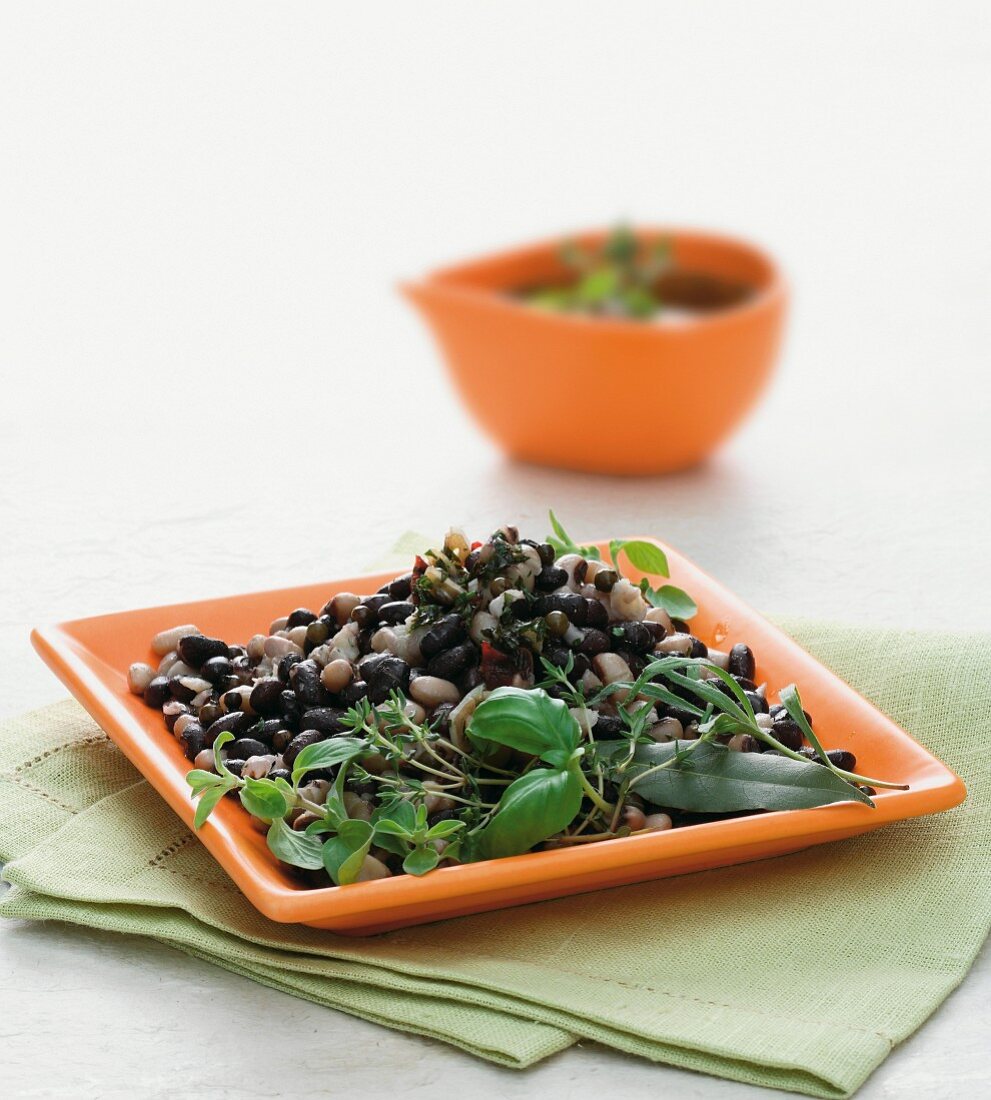 Bean salad with fresh herbs