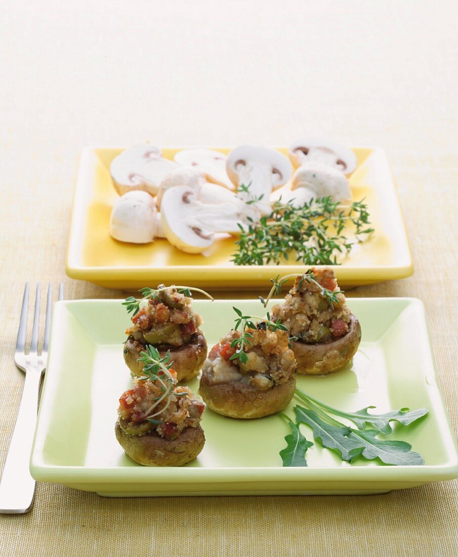 Stuffed button mushrooms