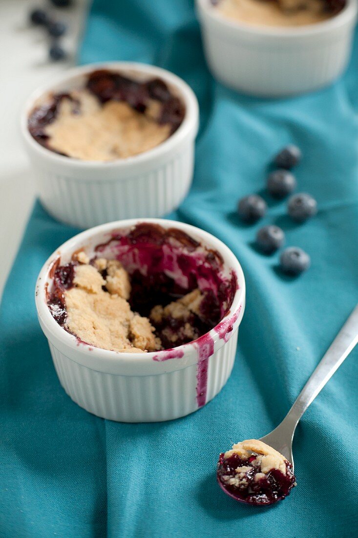 Individual Berry Cobblers Cooked in Ramekins