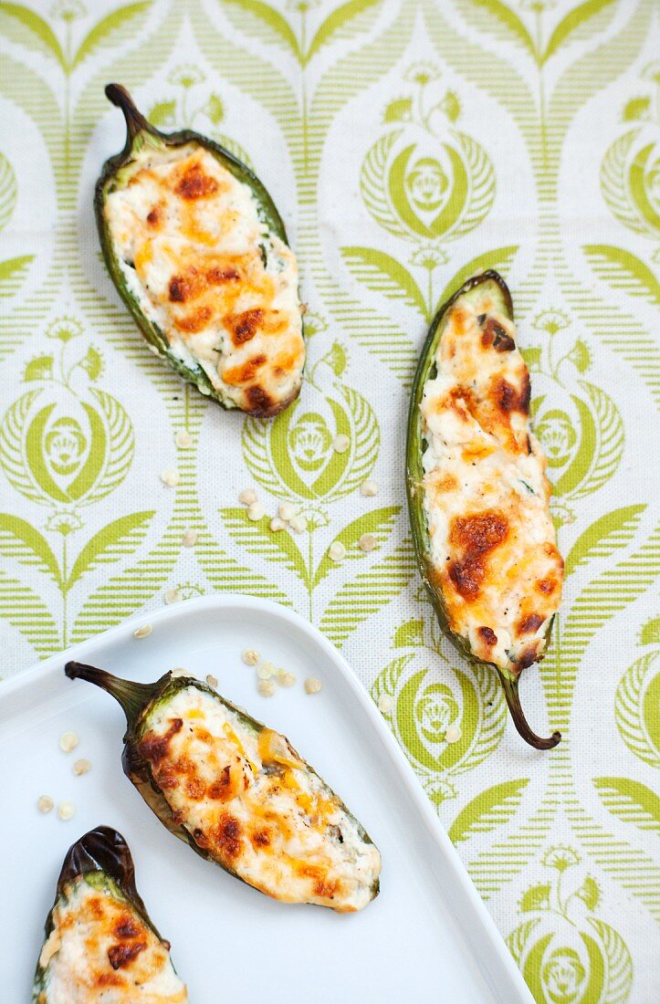 Stuffed Jalapeno Peppers; From Above