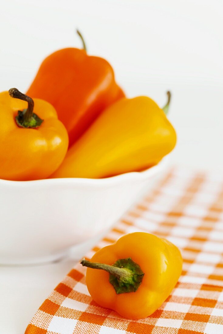 Yellow and orange mini peppers
